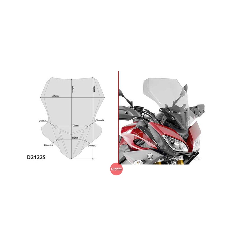 Givi Screen Yamaha Mt-09 Tracer '15-'17 Smoked 48X42cm Factory Second