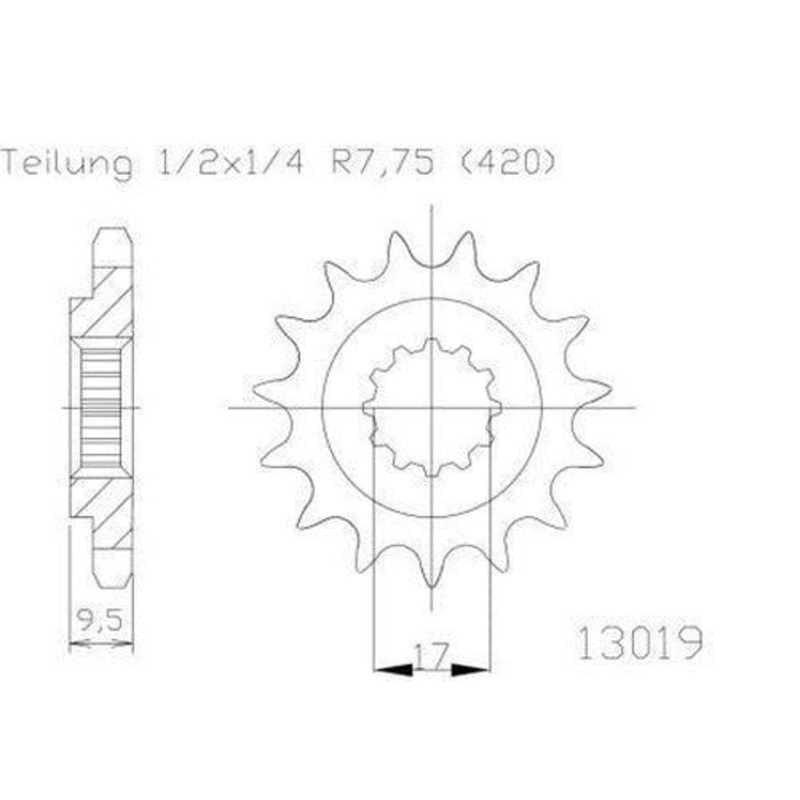 Moto Master Front Sprocket TC65 65SX 14T