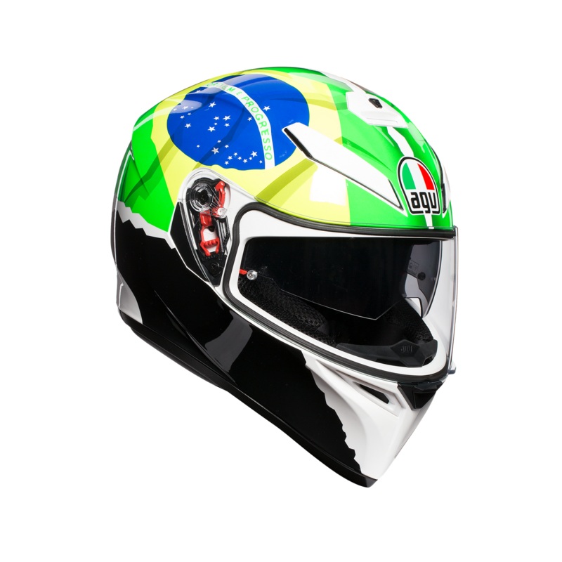 AGV K-3 SV 2017 Morbidelli Green Blue Black Brazil Road Helmet Size Large 60cm