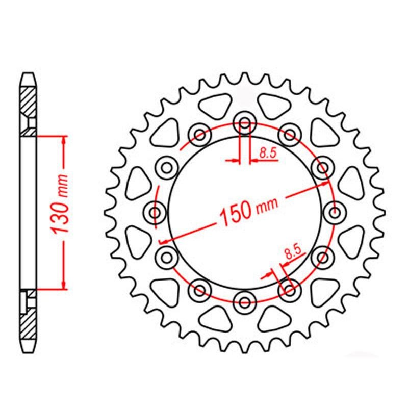 Whites Sprocket Rear Alloy 245/2 50T #520
