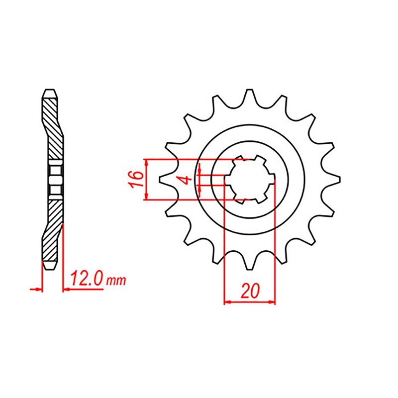 SPKT FRONT OE STEEL 1606 14T #428